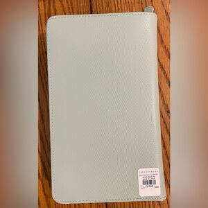 NWT Pottery Barn McKenna Jewelry Binder, leather, porcelain blue color